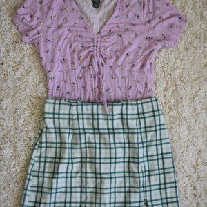 Two Piece Wild Fable Bodysuit and Mini Skirt Set- Size Medium